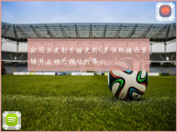 欧冠历史射手榜更新C罗领跑梅西紧随其后姆巴佩位列第七